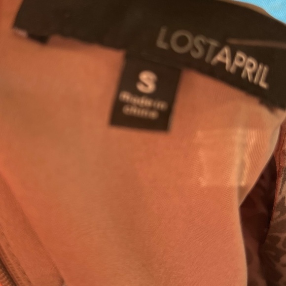 Anthropology Lost April champagne silky dress small - Picture 2 of 5